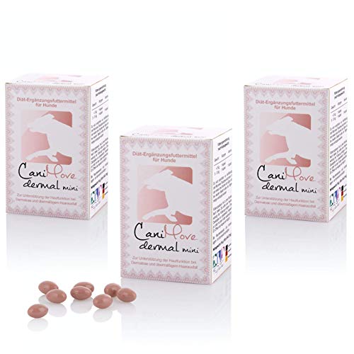 Dreier-Set CaniMove Dermal Mini (300 Kapseln), Ergänzungsfuttermittel zur Unterstützung von Hautfunktion, bei Haarausfall, Schuppen und stumpfen Fell von CaniMove
