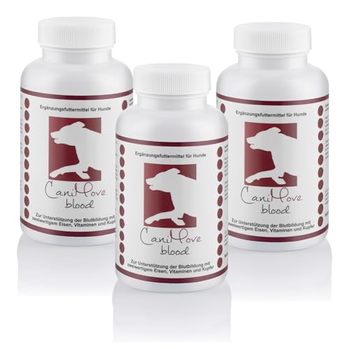 CaniMove Dreierpack | Blood (3 x 100) - Zur Unterstützung der Blutbildung und Eisen-Versorgung von Hunden und Katzen | Mit Eisen, Kupfer, Vitamin A, Vitamin C, Folsäure, B12 von CaniMove