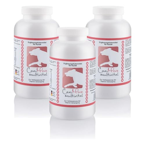 CaniMove Dreierpack | multivital (1 x 100 Tabletten) - Zur Unterstützung des Vitaminhaushalts | Mit B-Komplex, A, C, D3, E und Taurin | Multivitamine für Barf, OPs, Aufbau, Laktation, Sport und mehr von CaniMove