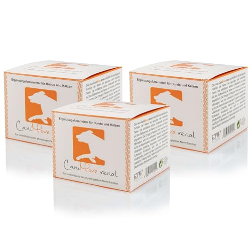 CaniMove Dreierpack | renal (3 x 150 g) - Ergänzungsfuttermittel für Hunde zur Unterstützung der Nierenfunktion | Mit DHA, Natriumbikarbonat, Ackerschachtelhalm, Katzenbart, Goldrute und mehr von CaniMove