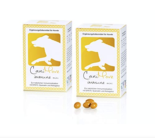 CaniMove Immune mini (vorher: EPA70 mini) Doppelpack, Spar-Paket, 200 Kapseln mit je 200 mg EPA, Tragant und Quercetin für die natürliche Modulation des Immunsystems. von CaniMove