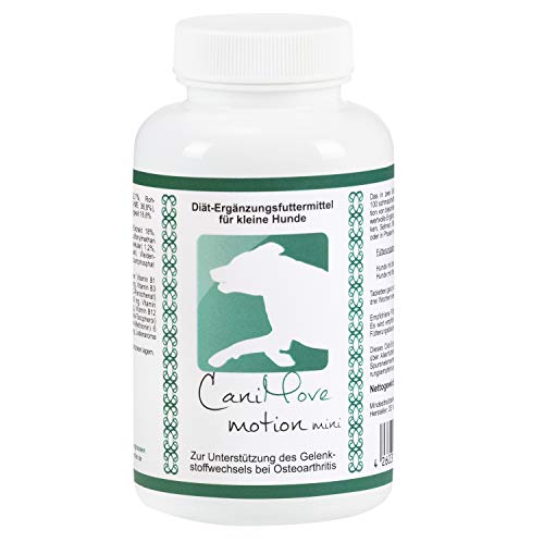 CaniMove Motion Mini - 100 hochentwickelte Gelenktabletten für kleine Hunde, mit MSM, Hyaluronsäure, Gag, GLME, tierärztliche Rezeptur (100 Tabletten) von CaniMove