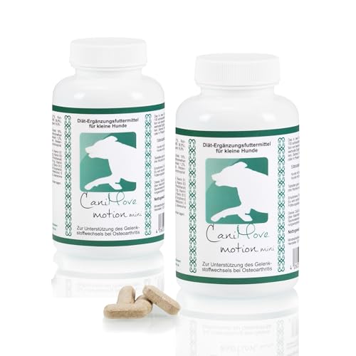 CaniMove Motion mini - Doppelpack Gelenktabletten für kleine Hunde, mit MSM, Hyaluronsäure, Gag, GLME, tierärztliche Rezeptur, super bei Pat-Lux von CaniMove