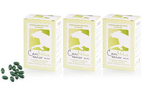 CaniMove Senior mini XL-Sparset (3 x 100 Kapseln) für Augen und Gehirn, mit DHA, Ginkgo-Extrakt, FloraGlo und B12, tierärztliche Entwicklung von CaniMove