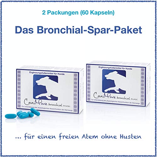 CaniMove bronchial Maxi Doppelpack (2 x 30 Kapseln) Ergänzungsfuttermittel für Hunde zur Linderung von Husten von CaniMove