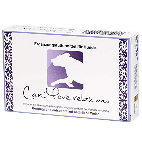 CaniMove relax maxi - 30 Kapseln (a 720 mg), Ergänzungsfuttermittel für Hunde zur Beruhigung und Entspannung auf natürliche Weise durch Casein (Casozepin), Tryptophan, L-Theanin, B6 und Inositol. von CaniMove