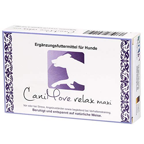 CaniMove relax maxi - 30 Kapseln (a 720 mg), Ergänzungsfuttermittel für Hunde zur Beruhigung und Entspannung auf natürliche Weise durch Casein (Casozepin), Tryptophan, L-Theanin, B6 und Inositol.. von CaniMove