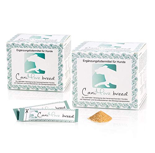 Doppelpack CaniMove Breed, 2 Pkg mit je 100 Stick-Beuteln (100 x 2,5g), Ergänzungsfutter für Welpen und Junge Hunde für eine optimale Entwicklung von Knochen, Gelenken und Nerven. von CaniMove