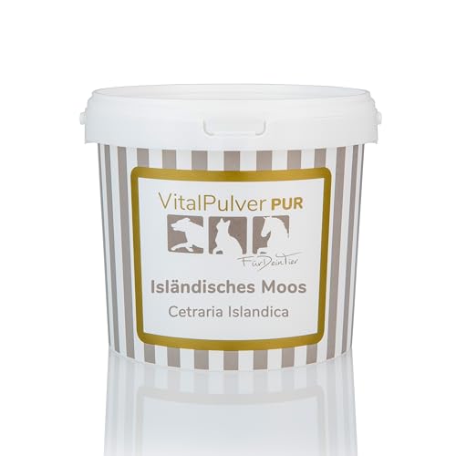 Für Dein Tier VitalPulver Pur | Isländisches Moos (1 x 2 kg) | Ergänzung der Fütterung für Hunde, Katzen & Pferde | Pflanzliche Unterstützung für Atemwege und Schleimhäute | Reich an Polysacchariden von CaniMove