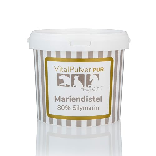 Für Dein Tier VitalPulver Pur | Mariendistel (1 x 200 g) | Ergänzung der Fütterung für Hunde, Katzen und Pferde | Pflanzliche Unterstützung für Leber und Verdauung | 100% reines Mariendistelpulver von CaniMove