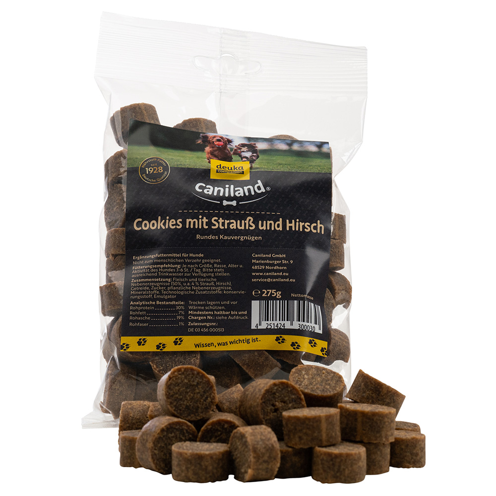 Caniland Cookies mit Strauß und Hirsch - Sparpaket: 6 x 275 g von Caniland