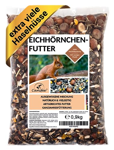 Canifee - Eichhörnchen Futter 0.9 kg Mini-Nachfüllpack artgerechtes Wildtierfutter ganzjährige Futtermischung - Nachfüllbeutel mit der extra Portion Haselnüsse - auch für Streifenhörnchen Canifee - Eichhörnchen Futter 0.9 kg Mini-Nachfüllpack artgerechtes Wildtierfutter ganzjährige Futtermischung - Nachfüllbeutel mit der extra Portion Haselnüsse - auch für Streifenhörnchen von Canifee