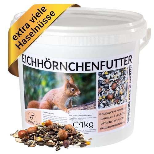 Canifee - Eichhörnchenfutter 1 kg artgerechtes Wildtierfutter als ganzjährige Futtermischung - Ganzjahresfutter mit der extra Portion Haselnüsse - auch für Streifenhörnchen Canifee - Eichhörnchenfutter 1 kg artgerechtes Wildtierfutter als ganzjährige Futtermischung - Ganzjahresfutter mit der extra Portion Haselnüsse - auch für Streifenhörnchen von Canifee