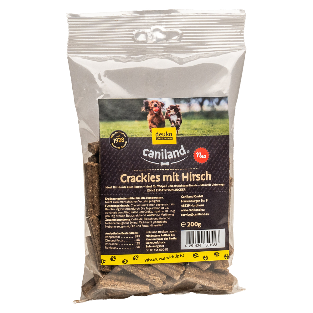 Caniland Crackies 200 g - Sparpaket: 3 x Hirsch Caniland Crackies 200 g - Sparpaket: 3 x Hirsch von Caniland