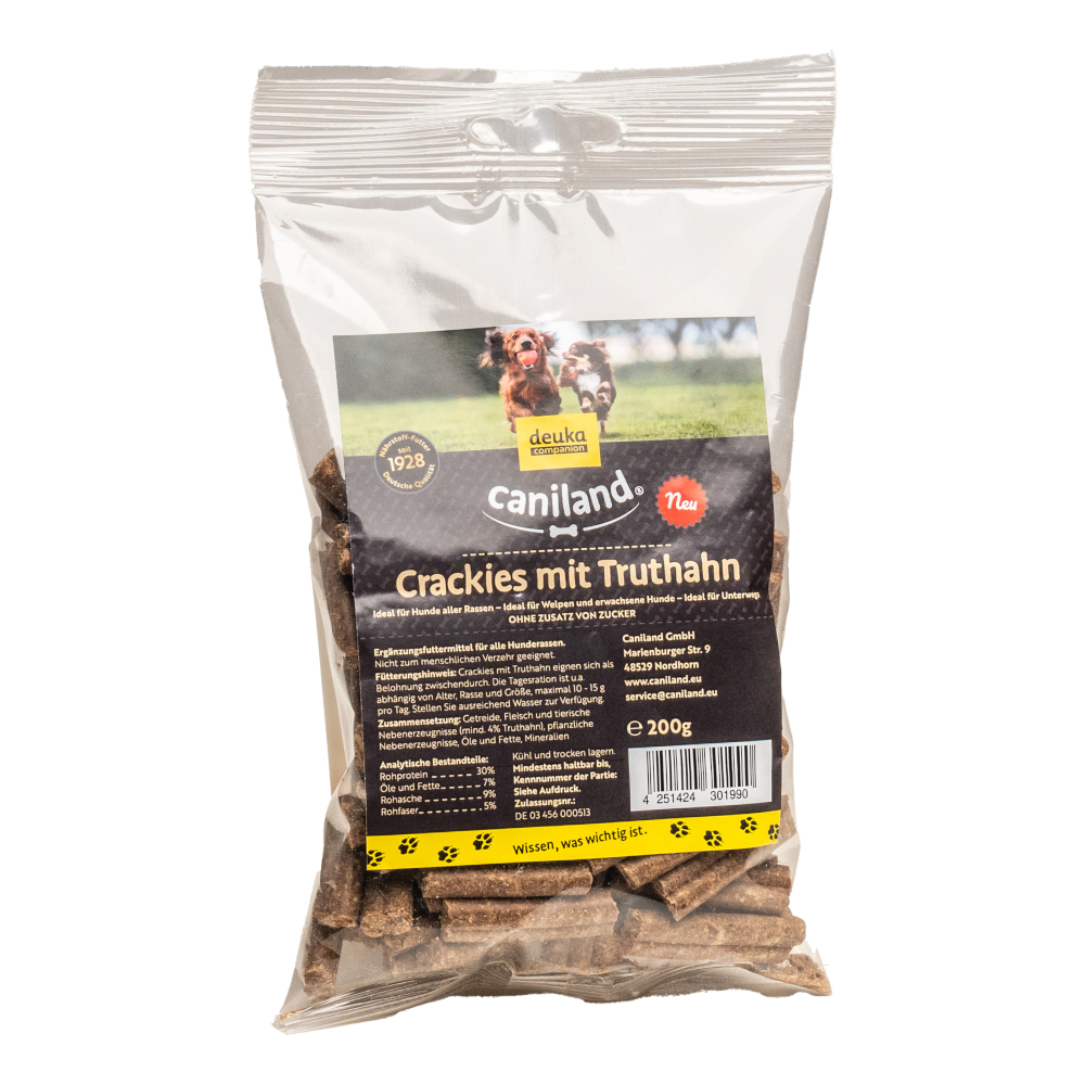 Caniland Crackies 200 g - Sparpaket: 3 x Truthahn Caniland Crackies 200 g - Sparpaket: 3 x Truthahn von Caniland