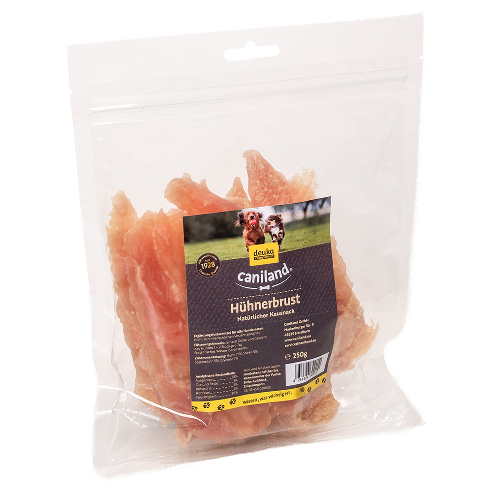 Caniland Hühnerbrust in Streifen - Sparpaket: 6 x 250 g von Caniland