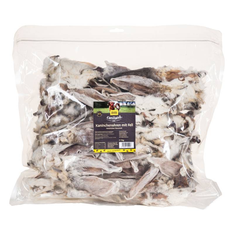 Caniland Kaninchenohren mit Fell - Sparpaket: 3 x 1 kg von Caniland