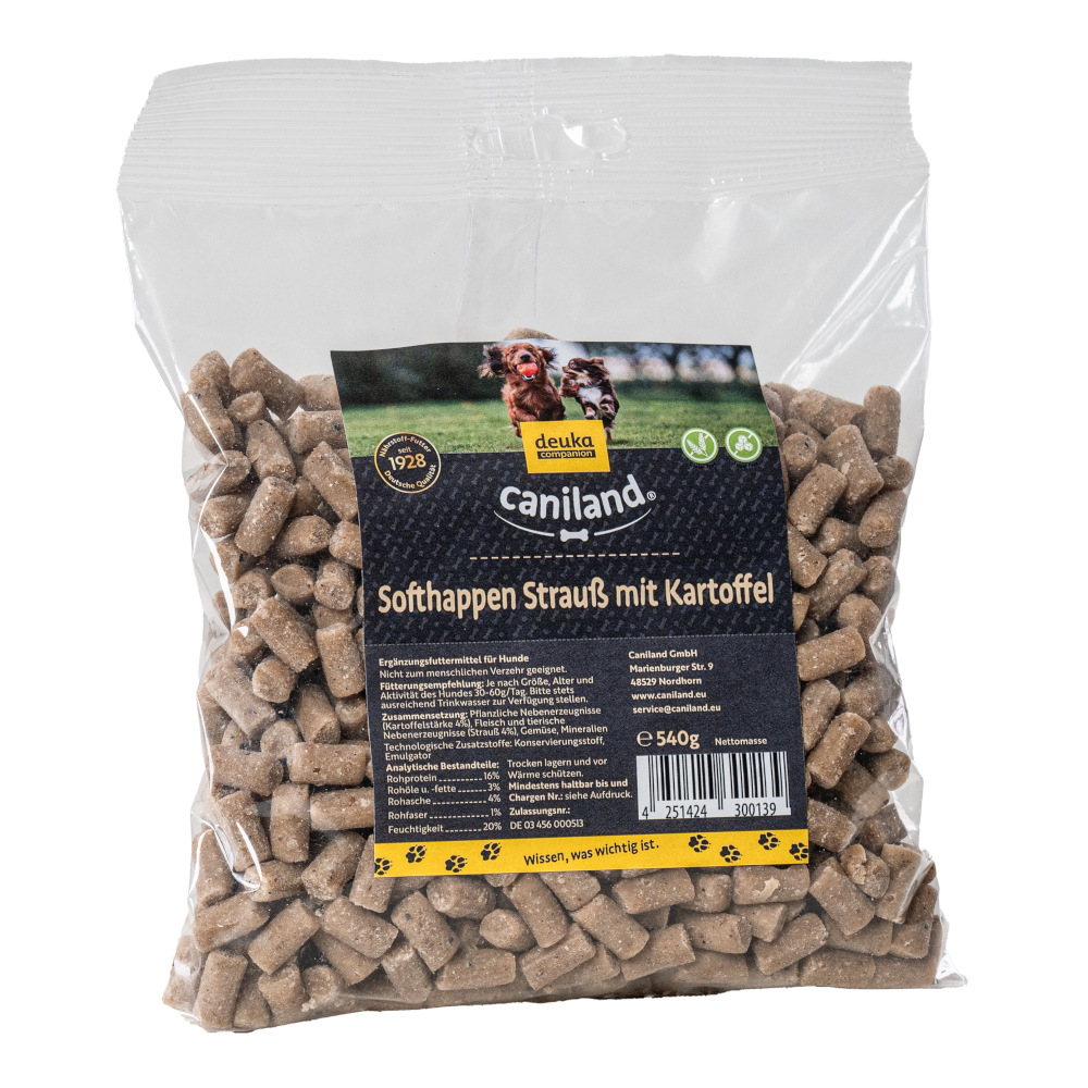 Caniland Softhappen mit Strauß getreidefrei - 540 g von Caniland