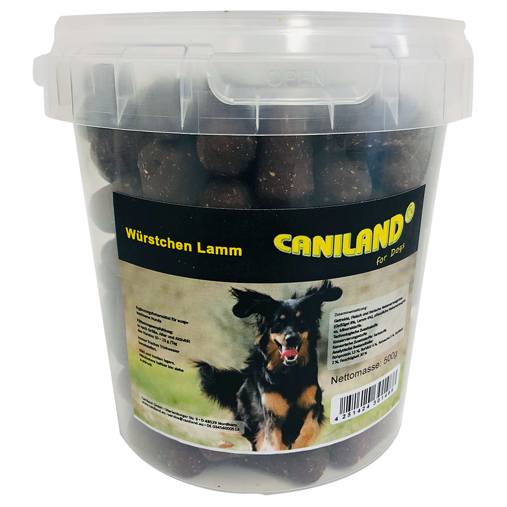 Caniland Würstchen Lamm mit Raucharoma - Sparpaket: 3 x 500 g Caniland Würstchen Lamm mit Raucharoma - Sparpaket: 3 x 500 g von Caniland