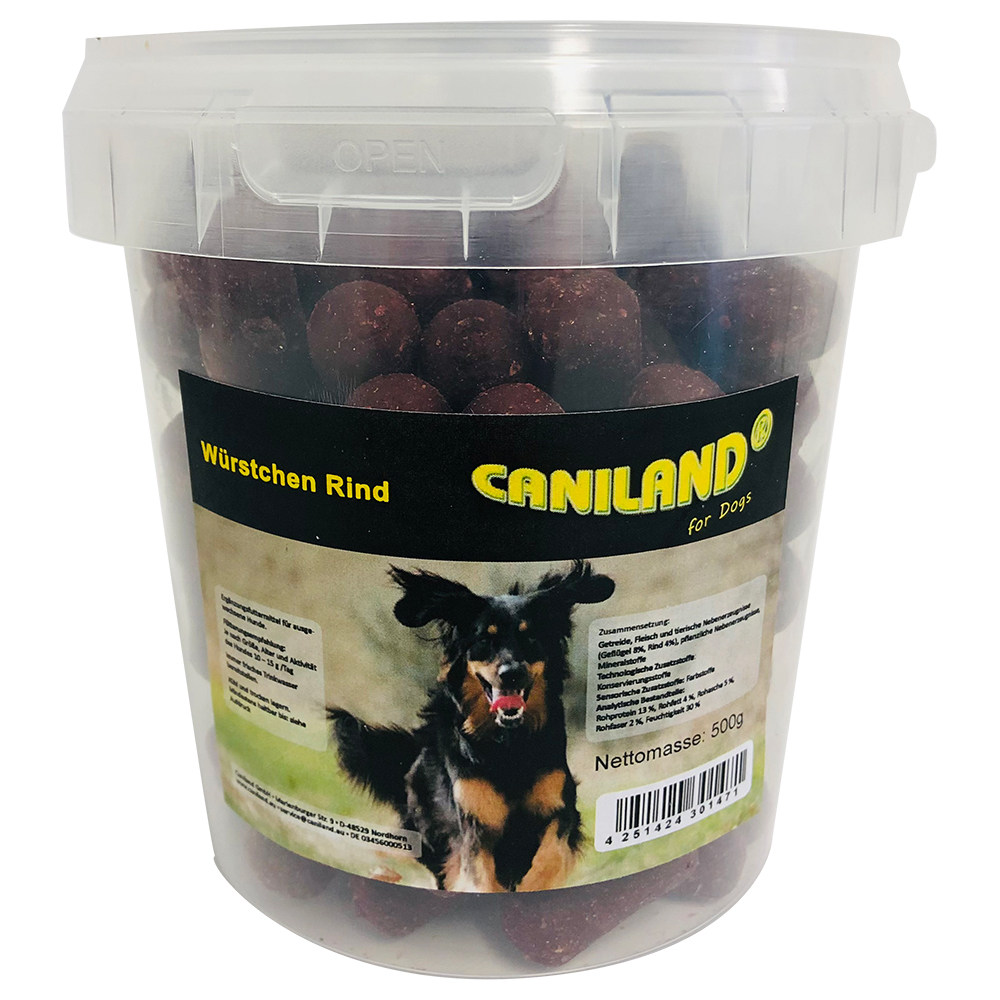 Caniland Würstchen Rind mit Raucharoma - Sparpaket: 3 x 500 g Caniland Würstchen Rind mit Raucharoma - Sparpaket: 3 x 500 g von Caniland