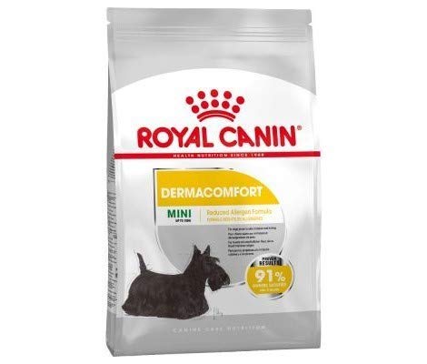 Canin Royal Mini Dermacomfort 8 kg für kleine Hunde, die zu Hautreizungen neigen, und Juckreiz, reduzierte Allergenformel, Premium Proteinquellen & Omega-3 & -6 Fette für schöne Haut & Fell von Canin