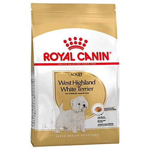 Canin Royal West Highland White Terrier Erwachsene 3 x 3 kg ab 10 Monaten speziell zugeschnittenes Trockenfutter mit ungesättigten Fettsäuren für Haut und Fell, mit L.I.P. Proteinen leicht zu verdauen von Canin
