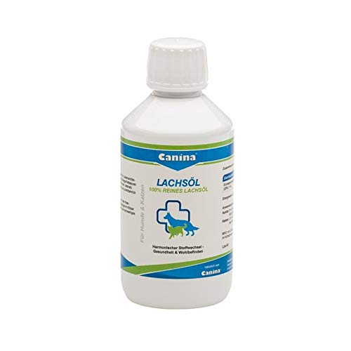 Canina 100% Lachsöl 2 x 250 ml für harmonischen Stoffwechsel, unterstützt die Hautregeneration und das Haarwachstum bei Hunde und Katzen von Canina