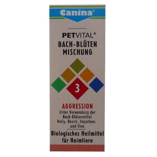 Canina 71420 9 Petvital Bachblüten Nr. 3 Aggression 10 g - für Tiere von Canina