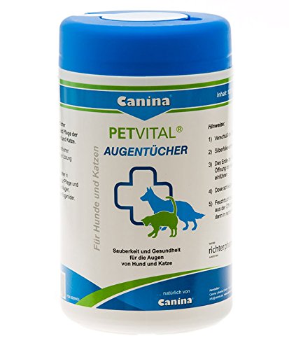 Canina Pharma PETVITAL Augentücher 120 Stück-1PACK von Canina
