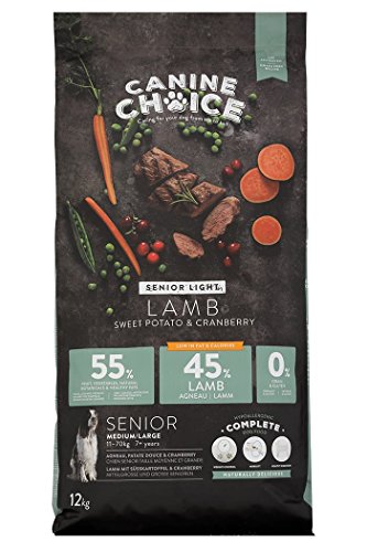 Canine Choice Senior Light Trockenfutter für Hunde - Lamm 12kg | 45% frisches Lamm, getreidefrei, fettarmes Trockenfutter mit Gemüse & Pflanzen | Hypoallergen, Gelenk-, Gewichts Canine Choice Senior Light Trockenfutter für Hunde - Lamm 12kg | 45% frisches Lamm, getreidefrei, fettarmes Trockenfutter mit Gemüse & Pflanzen | Hypoallergen, Gelenk-, Gewichts von Canine Choice