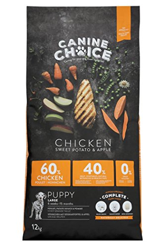 Canine Choice Super Premium Welpentrockenfutter für große Rassen - Huhn 12kg | 60% frisches Huhn, getreidefreies Trockenfutter mit Süßkartoffel & Apfel | Proteinreiche Wachstumsunterstützung für Canine Choice Super Premium Welpentrockenfutter für große Rassen - Huhn 12kg | 60% frisches Huhn, getreidefreies Trockenfutter mit Süßkartoffel & Apfel | Proteinreiche Wachstumsunterstützung für von Canine Choice