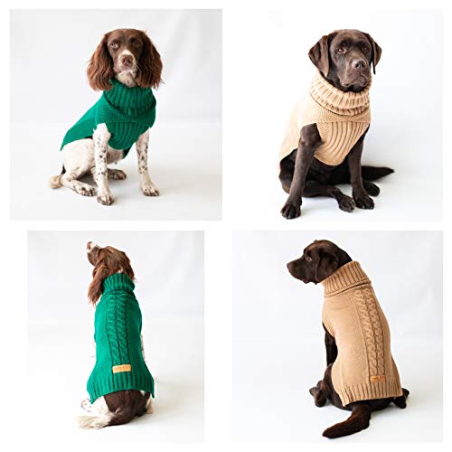 Canine & Co. The Jazz Cableknit Rollneck Hundepullover (MD1, Camel) von Canine & Co