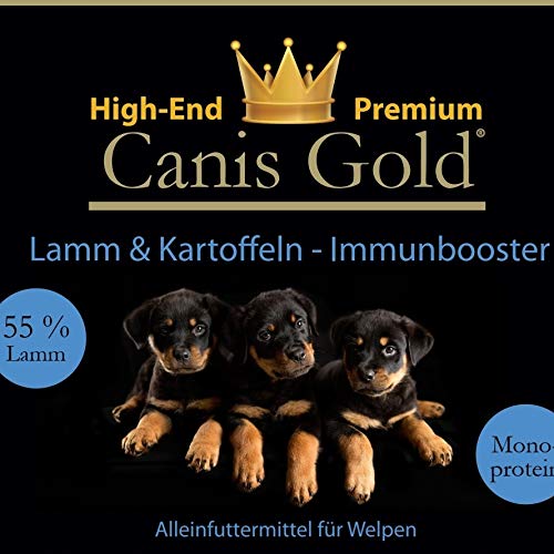 10 kg Canis Gold Welpen | Junior Lamm & Kartoffel | 55,3% Fleisch | Monoprotein Trockenfutter für alle Rassen von Canis Gold