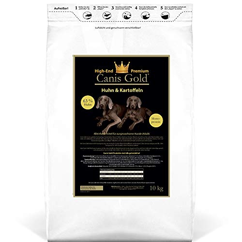 Canis Gold 10 kg Adult 66% Huhn & Kartoffeln (Monoprotein) getreidefreies Super Premium Trockenfutter für Hunde | Hundefutter getreidefrei von Canis Gold