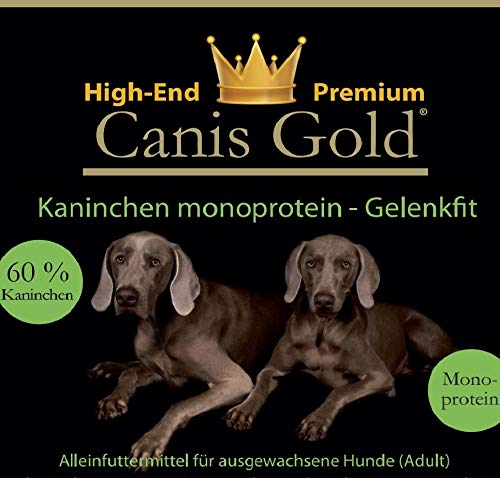 Canis Gold 5 kg Adult 60% Kaninchen | Monoprotein | getreidefreies Super Premium Hunde Trockenfutter | mit Grünlippmuschel Hund… von Canis Gold