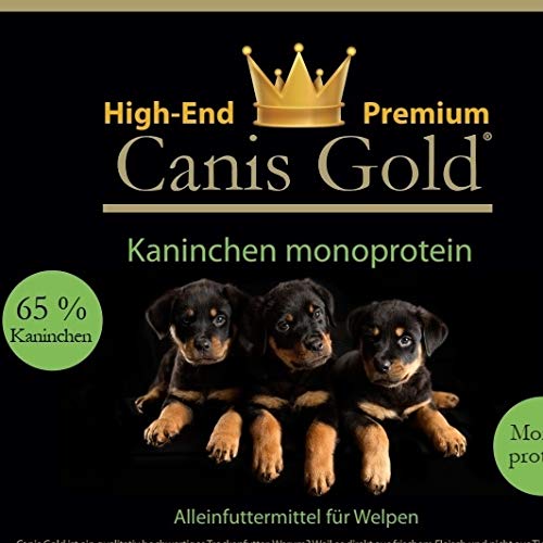 Canis Gold 5 kg Welpen | Junior Kaninchen & Kartoffel | 65% Fleisch | Monoprotein Trockenfutter für alle Hunde Rassen von Canis Gold