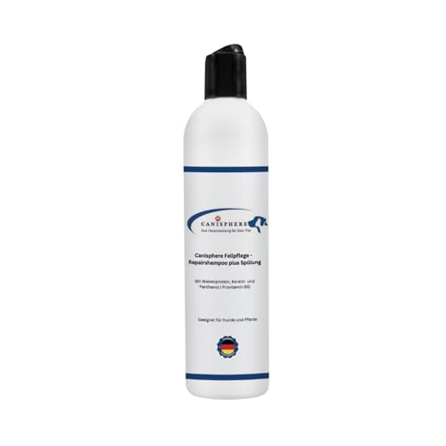Canisphere Fellpflege - Repairshampoo Plus Spülung für Hunde und Pferde, mit Weizenprotein, Keratin und Panthenol, 190ml von Canisphere