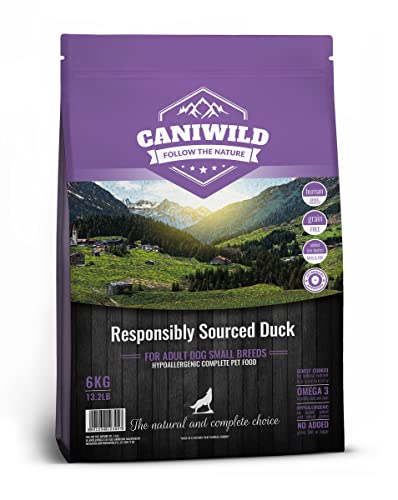 Caniwild Grain-Free Adult Small Responsibly Sourced™ Duck 6kg, Hypoallergen und Getreidefreies Trockenfutter für Miniatur-Hunderassen Qualität Human-Grade mit Ente von Caniwild
