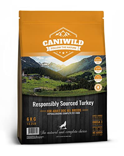 Caniwild Grain-Free Adult Responsibly Sourced™ Turkey 12kg, Hypoallergen und Getreidefreies Trockenfutter für Hunde aller Human-Grade Qualität mit Truthahn von Caniwild