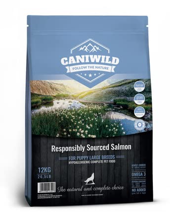 Caniwild Grain-Free Puppy Large Responsibly Sourced™ Salmon 1kg, Hypoallergen und Getreidefreie Trockenfutter für große Human-Grade mit Lachs von Caniwild