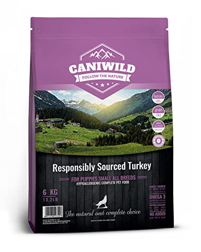 Caniwild Grain-Free Puppy Small Responsibly Sourced™ Turkey & Duck 2kg, Hypoallergene und Getreidefreie Trockenfutter für Miniaturrassen von Human-Grade Qualität mit Pute und Ente von Caniwild
