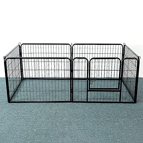 Modulares Laufgehege aus Stahl, Laufgitter für Hunde, innen und außen, Zaun, Gehege, Käfig, für Innenbereich, Hunde, Kaninchen, Nagetiere, Kleintiere (80 x 60 cm (6 Stück) von Cannoli