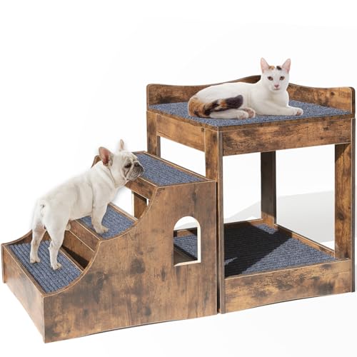 Haustier-Fensterstange mit Treppe, super großes Haustier-Etagenbett für Hund und Katze, mehrstufige Haustiersitz-Plattform mit Matten, Haustierbett Couch für Nachttisch, Zuhause, Innenbereich (Medium) Haustier-Fensterstange mit Treppe, super großes Haustier-Etagenbett für Hund und Katze, mehrstufige Haustiersitz-Plattform mit Matten, Haustierbett Couch für Nachttisch, Zuhause, Innenbereich (Medium) von Canormpet