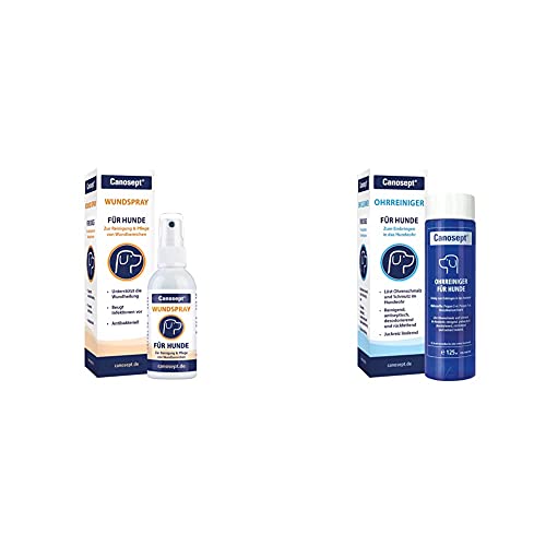 Canosept Wundspray für Hunde 75ml - Antibakterielles Spray zur Reinigung von Wunden & Ohrreiniger für Hunde 125ml - Lösung zur Ohrenpflege & Ohrenreinigung von Hundeohren Canosept Wundspray für Hunde 75ml - Antibakterielles Spray zur Reinigung von Wunden & Ohrreiniger für Hunde 125ml - Lösung zur Ohrenpflege & Ohrenreinigung von Hundeohren von Canosept