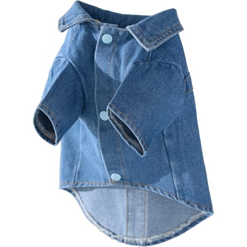 Modische Denim-Hundejacke, geeignet für kleine bis mittelgroße Hunde, kann das ganze Jahr über getragen werden, maschinenwaschbar (Größe XXL) von Cantuccistudio