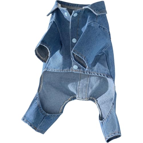 Modischer Denim-Hunde-Einteiler, geeignet für kleine bis mittelgroße Hunde, kann das ganze Jahr über getragen werden, maschinenwaschbar (Größe XXXL) von Cantuccistudio