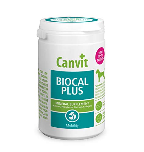 Canvit Biocal Calcium Tabletten für Hunde Mineralisches Hundefutter Nahrungsergänzungsmittel für gesunde Gelenke, Sehnen und Zähne für wachsende Alterung und Zahnen Hunde - Hilft bei der Bildung von von Canvit