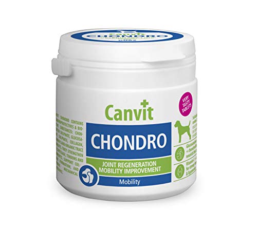 Canvit Chondro Dog Glucosamin Hüft- und Gelenkergänzungsmittel für Welpen und aktive junge oder übergewichtige Hunde, sehr schmackhaft (Chondro, 100 Tabletten), für Hunde unter 25 kg von Canvit