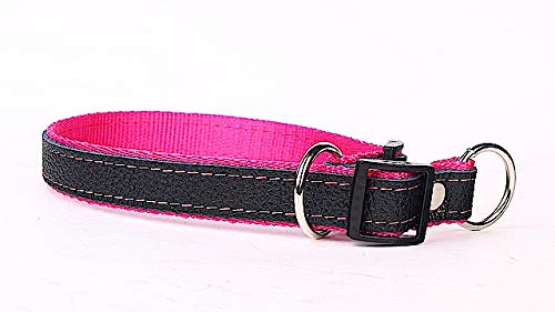 Capadi K0624 Zugstop Hundehalsband weich unterlegt und Starkes Halsband aus Echtleder, Pink, Breite 30 mm, Länge 75 cm von Capadi