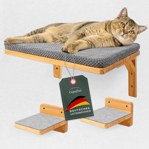 Capefine- Edles Katzenkletterwand Set inkl. Katzentreppe. Katzen Wandmöbel-Set zum Wohlfühlen. Katzenbett Wand I Katzenmöbel I Wandkratzbaum für Katzen I Wandregal Katze Capefine- Edles Katzenkletterwand Set inkl. Katzentreppe. Katzen Wandmöbel-Set zum Wohlfühlen. Katzenbett Wand I Katzenmöbel I Wandkratzbaum für Katzen I Wandregal Katze von Capefine
